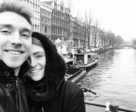 Sabrina Kvist Jensen with her boyfriend Christian Eriksen in Amsterdam.